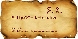 Pilipár Krisztina névjegykártya